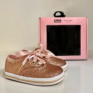 NWT Kate Spade Keds Pink Glitter Shoes